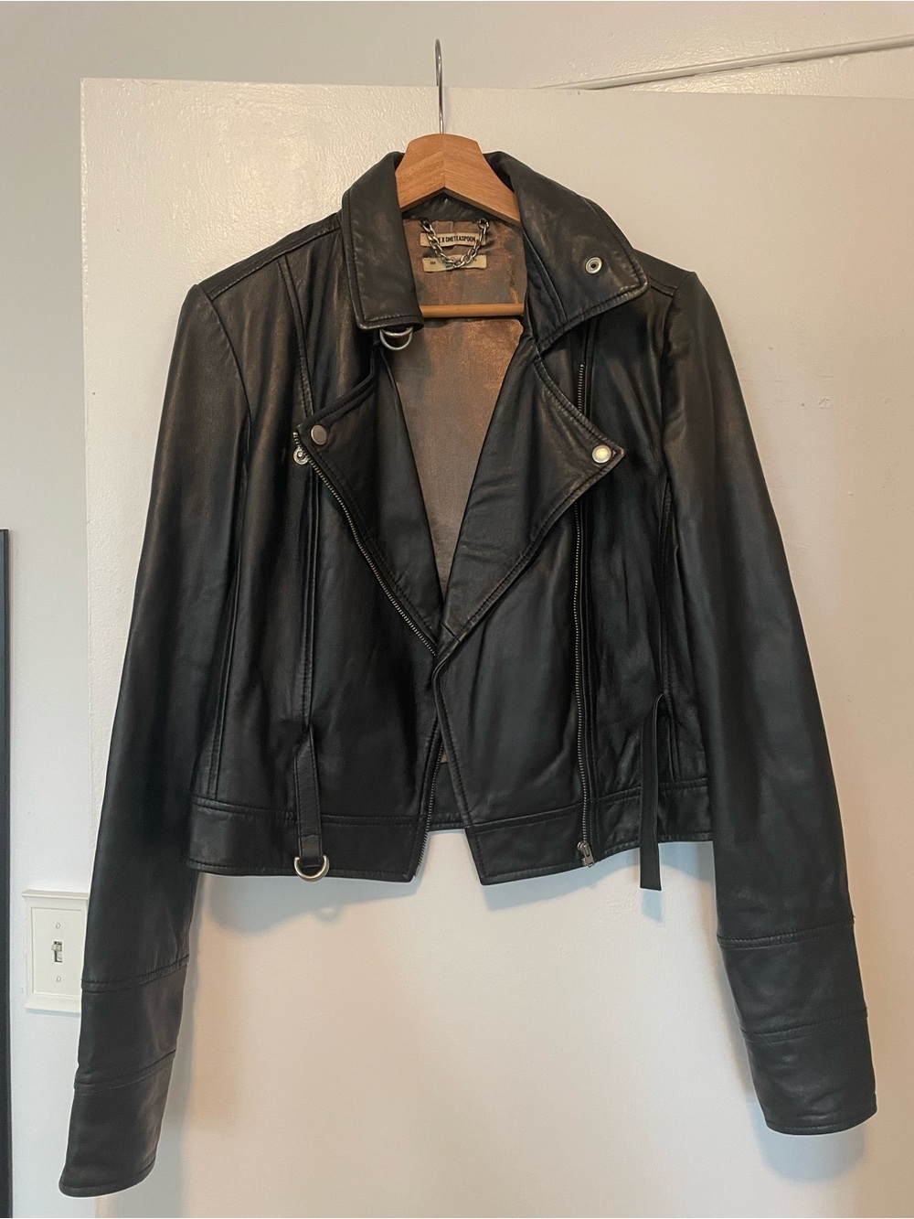 One Teaspoon Black Leather Jacket